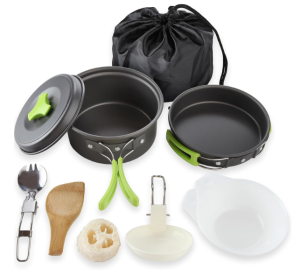 MalloMe Camping Cookware Mess Kit for Backpacking Gear – Camping Cooking Set