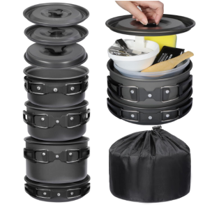REDCAMP 11/12/22 PCS Camping Cookware Mess Kit, 800ml (28oz)