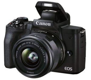 Canon EOS M50 Mark II + EF-M 15-45mm is STM Kit Black as the Best Canon Cameras for Beginners