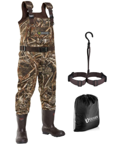 OXYVAN Duck Hunting Waders with 600G Rubber Boots Insulated, Neoprene Realtree MAX-7 Camo Fishing Chest Waders for Men & Women